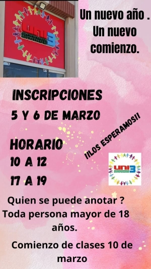 Comenzaron hoy inscripciones para talleres de Uni 3 Sarand&iacute; Grande