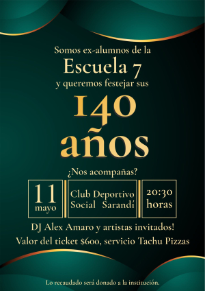 Ex alumnos celebrar&aacute;n 150 a&ntilde;os de Escuela 7 de Sarand&iacute; Grande con gran fiesta en Club Deportivo