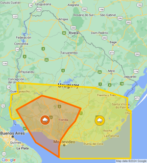 Sarand&iacute; Grande ingres&oacute; nuevamente en zona bajo alerta naranja