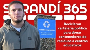 Equipo de campa&ntilde;a de Facundo Bracco transform&oacute; carteles electorales en contenedores para escuelas