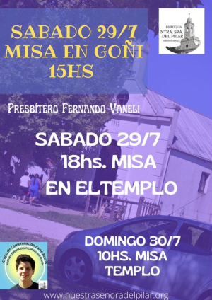 Presb&iacute;tero Fernando Vaneli oficiar&aacute; misas hoy en Go&ntilde;i y Sarand&iacute; Grande