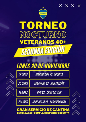 Avanza el Torneo Nocturno Veteranos +40