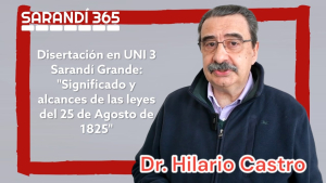 Prof. Hilario Castro brind&oacute; charla sobre las tres leyes del 25 de agosto de 1825 en Uni 3 de Sarand&iacute; Grande