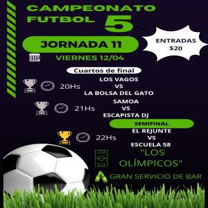 Tres nuevos partidos se disputar&aacute;n ma&ntilde;ana por Campeonato de F&uacute;tbol 5 en Sarand&iacute; Grande
