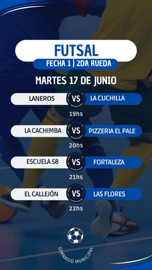 Comenzar&aacute; hoy la 2da Rueda del Torneo de Futsal en Sarand&iacute; Grande
