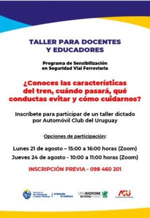 Brindar&aacute;n taller v&iacute;a Zoom para docentes sobre Sensibilizaci&oacute;n en Seguridad Vial Ferroviaria