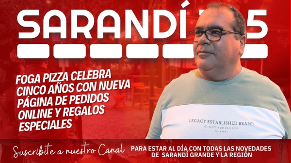 Foga Pizza cumple cinco años en Sarandí Grande con lanzamiento de web para pedidos online y sorteo de premios entre sus clientes