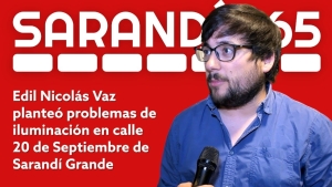 Edil Nicol&aacute;s Vaz plante&oacute; necesidad de mejorar iluminaci&oacute;n en calles de Sarand&iacute; Grande como 20 de Septiembre, donde hubo un accidente grave