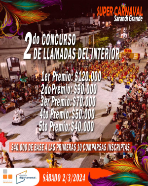Abrieron inscripciones para el 2&deg; Concurso de Llamadas en Sarand&iacute; Grande