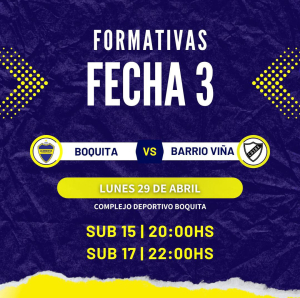 Fijaron para hoy el partido aplazado entre Boquita y Barrio Vi&ntilde;a en sub 15 y sub 17