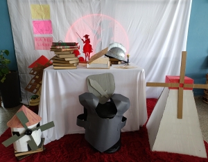 Estudiantes del Liceo Faustino Harrison celebraron el D&iacute;a del Libro con creativos trabajos inspirados en Don Quijote
