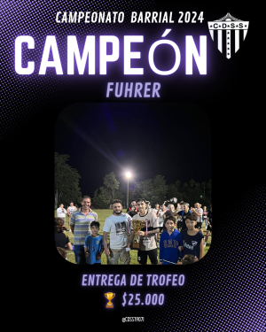 Fuhrer se coron&oacute; camp&eacute;on del Campeonato Barrial 2024 en Sarand&iacute; Grande