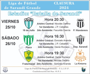 Ma&ntilde;ana comenzar&aacute; el Torneo Clausura 2024 de la Liga de F&uacute;tbol de Sarand&iacute; Grande