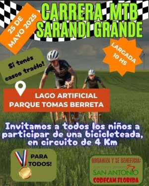 Bicicleteada para ni&ntilde;os en circuito de 4 km incluir&aacute; carrera de MTB del pr&oacute;ximo domingo en Sarand&iacute; Grande