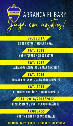 ID Boquita de Sarand&iacute; Grande invita a sumarse a sus equipos de baby f&uacute;tbol