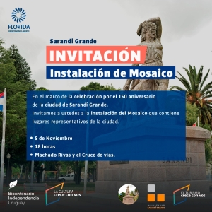 Instalar&aacute;n mural representativo de Sarand&iacute; Grande como cierre de actividades por los 150 a&ntilde;os de la ciudad