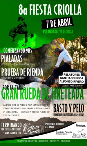 8va Fiesta Criolla celebrar&aacute;n el domingo 7 de abril en Polanco del Y&iacute;|