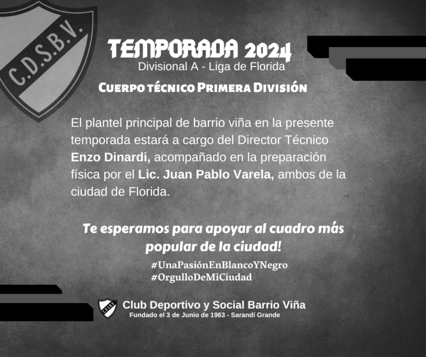 Club Deportivo Barrio Vi&ntilde;a de Sarand&iacute; Grande eligi&oacute; nueva directiva y un nuevo DT en Primera Divisi&oacute;n
