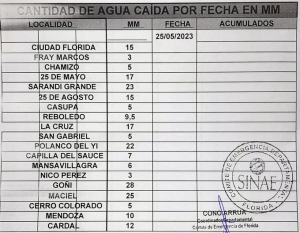 Go&ntilde;i, Maciel y Sarand&iacute; Grande fueron los lugares en los que llovi&oacute; m&aacute;s en Florida