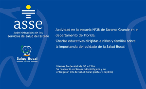 Brindar&aacute;n charlas sobre salud bucal con controles y entrega de kits en Escuela 38 de Sarand&iacute; Grande