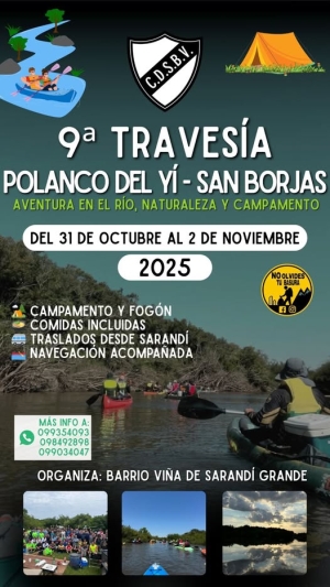 Novena Traves&iacute;a Polanco del Y&iacute; - San Borjas se realizar&aacute; del 31 de octubre al 2 de noviembre con aventura fluvial y campamento