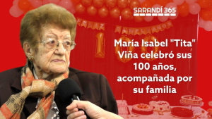 "Hay que ayudar a los dem&aacute;s con el esp&iacute;ritu" fue el mensaje de "Tita" Vi&ntilde;a al festejar hoy sus cien a&ntilde;os