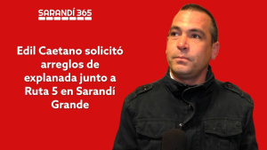 Edil Caetano solicit&oacute; anoche reparaci&oacute;n de explanada en Ruta 5 en Sarand&iacute; Grande