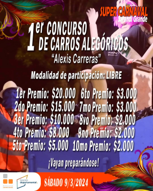 Comparsas, scolas do samba y murgas habr&aacute; en Desfile y Primer Concurso de Carros Aleg&oacute;ricos en Sarand&iacute; Grande
