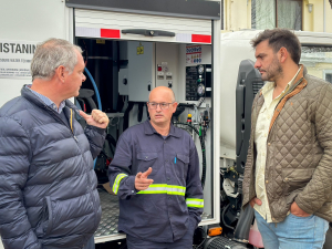 Sarand&iacute; Grande cuenta desde hoy con un cami&oacute;n para lavar contenedores de residuos