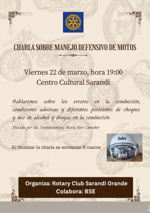 Charla sobre manejo defensivo de motos con sorteo de seis cascos
