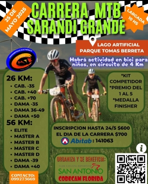 Carrera de MTB se llevar&aacute; a cabo el 25 de mayo en Lago Artificial del Parque Tom&aacute;s Berreta