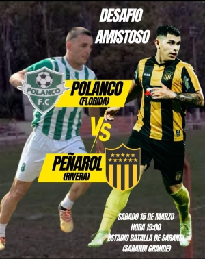 Polanco FC enfrentar&aacute; ma&ntilde;ana a Pe&ntilde;arol de Rivera con entrada gratis en Estadio Batalla de Sarand&iacute;