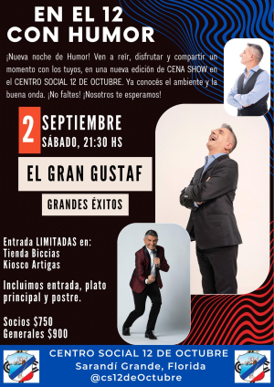 Anuncian nueva noche de risas y diversi&oacute;n en el Club 12 de Octubre de Sarand&iacute; Grande