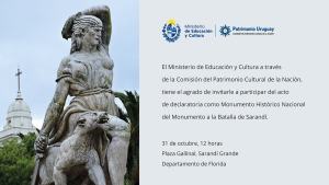 El martes declarar&aacute;n monumento nacional al Monumento de plaza Gallinal en Sarand&iacute; Grande