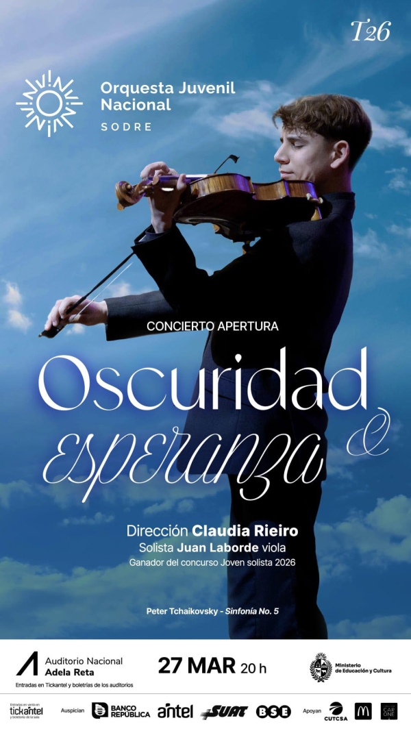 Joven músico de Sarandí Grande será solista en concierto de la Orquesta Juvenil Nacional del Sodre